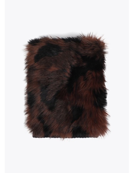 BUFANDA-COMBINADA-PUNTO-NEGRO-PELO-MARRÓN-NEGRO-LOLA-CASADEMUNT