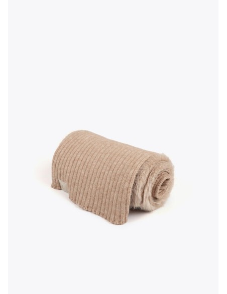 BUFANDA-COMBINADA-PUNTO-NEGRO-PELO-CRUDO-LOLA-CASADEMUNT