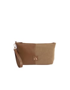 BOLSO-NECESER-PIEL-SINTÉTICA-ANTELINA-TAUPE-ASA-MANO-COMPARTIMENTO-TRASERO-DON-ALGODÓN