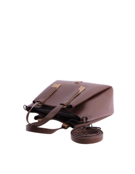 BOLSO-MARRÓN-DOS-ASAS-MANO-ASA-BANDOLERA-DETALLES-CONTRASTE-CIERRE-CREMALLERA-DON-ALGODÓN