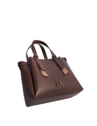 BOLSO-MARRÓN-DOS-ASAS-MANO-ASA-BANDOLERA-DETALLES-CONTRASTE-CIERRE-CREMALLERA-DON-ALGODÓN