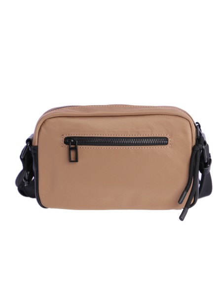 BANDOLERA-NYLON-CAMEL-VARIOS-COMPARTIMENTOS-DETALLES-NEGROS-ZARELA-DON-ALGODÓN