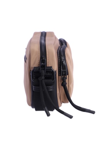 BANDOLERA-NYLON-CAMEL-VARIOS-COMPARTIMENTOS-DETALLES-NEGROS-ZARELA-DON-ALGODÓN