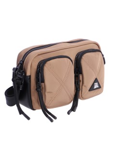 BANDOLERA-NYLON-CAMEL-VARIOS-COMPARTIMENTOS-DETALLES-NEGROS-ZARELA-DON-ALGODÓN 2