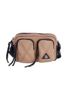 BANDOLERA-NYLON-CAMEL-VARIOS-COMPARTIMENTOS-DETALLES-NEGROS-ZARELA-DON-ALGODÓN