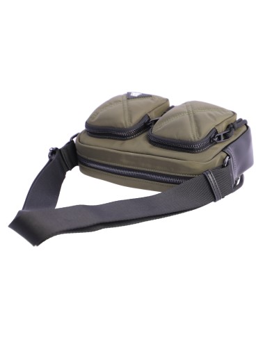 BANDOLERA-NYLON-KAKI-VARIOS-COMPARTIMENTOS-DETALLES-NEGROS-ZARELA-DON-ALGODÓN