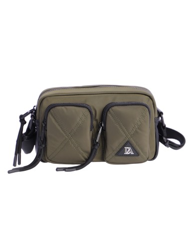 BANDOLERA-NYLON-KAKI-VARIOS-COMPARTIMENTOS-DETALLES-NEGROS-ZARELA-DON-ALGODÓN