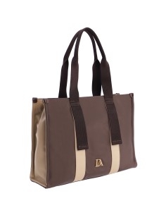 BOLSO-SHOPPER-MARRÓN-CONBINADO-BEIGE-NYLON-ASAS-HOMBRO-ASA-BANDOLERA-TALINA-DON-ALGODÓN 2