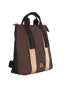 MOCHILA-MARRÓN-DETALLES-BEIGE-DOS-ASAS-MANO-ASAS-REGULABLES-TRASERAS-HELENA-DON-ALGODÓN 2