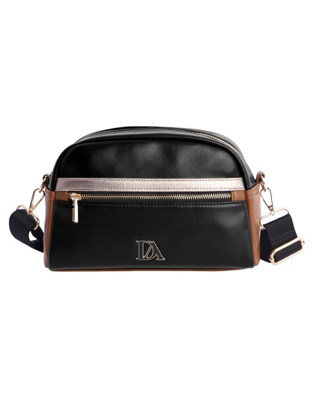 BANDOLERA-NEGRA.COMBINADA-OVALADA-TIRENA-ASA-REGULABLE-LOGO-FRONTAL-DON-ALGODÓN