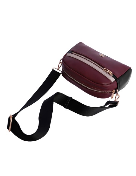 BANDOLERA BURDEOS OVALADA TIRENA DON ALGODÓN