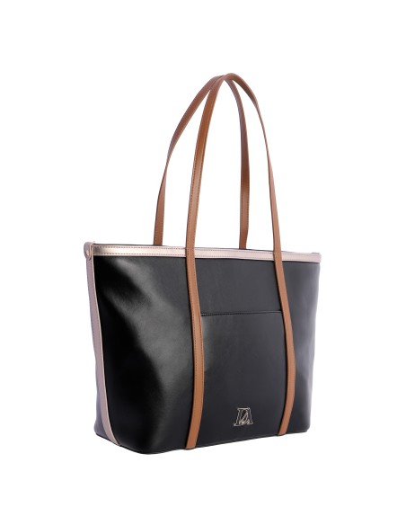 SHOPPER-NEGRO-COMBINADO-MARRÓN-BLANCO-ASAS.HOMBRO--LUNETA-DON-ALGODÓN