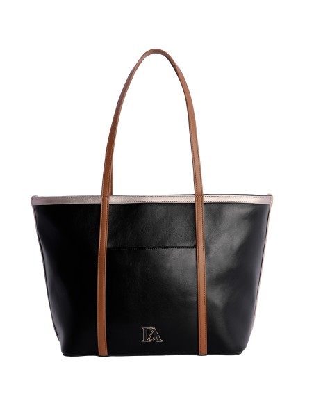 SHOPPER-NEGRO-COMBINADO-MARRÓN-BLANCO-ASAS.HOMBRO--LUNETA-DON-ALGODÓN