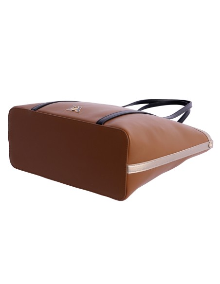 SHOPPER-MARRÓN-COMBINADO-MARRÓN-BLANCO-ASAS.HOMBRO--LUNETA-DON-ALGODÓN