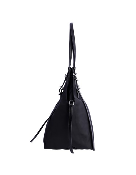BOLSO-NYLON-NEGRO-HOMBRO-DOS-ASAS-DETALLES-METAL-LUNARA-DON-ALGODÓN