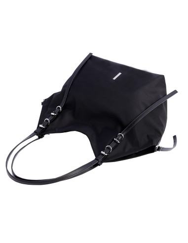 BOLSO-NYLON-NEGRO-HOMBRO-DOS-ASAS-DETALLES-METAL-LUNARA-DON-ALGODÓN