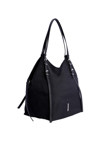 BOLSO-NYLON-NEGRO-HOMBRO-DOS-ASAS-DETALLES-METAL-LUNARA-DON-ALGODÓN