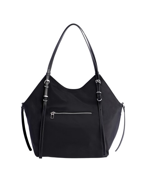 BOLSO-NYLON-NEGRO-HOMBRO-DOS-ASAS-DETALLES-METAL-LUNARA-DON-ALGODÓN