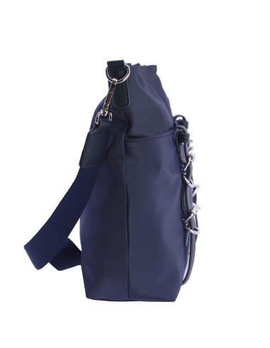 BANDOLERA-NYLON-MARINO.DETALLES-PLATA-COMPARTIMENTO-TRASERO-TUNDRA-DON-ALGODÓN