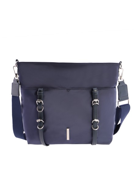BANDOLERA-NYLON-MARINO.DETALLES-PLATA-COMPARTIMENTO-TRASERO-TUNDRA-DON-ALGODÓN