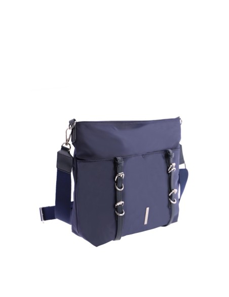 BANDOLERA-NYLON-MARINO.DETALLES-PLATA-COMPARTIMENTO-TRASERO-TUNDRA-DON-ALGODÓN