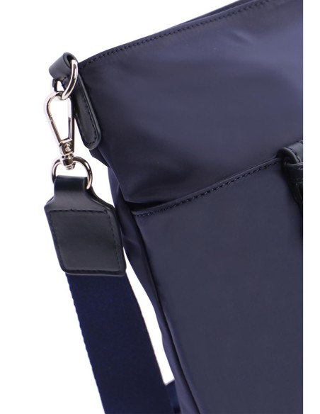 BANDOLERA-NYLON-MARINO.DETALLES-PLATA-COMPARTIMENTO-TRASERO-TUNDRA-DON-ALGODÓN