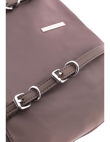 BANDOLERA-NYLON-TAUPE.DETALLES-PLATA-COMPARTIMENTO-TRASERO-TUNDRA-DON-ALGODÓN