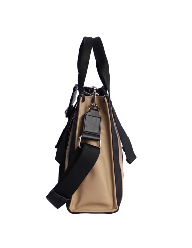BOLSO-DOS-ASAS-MANO-ASA-BANDOLERA-REGULABLE-NEGRO-COMBINADO-BEIGE-ARVIKA-DON-ALGODÓN