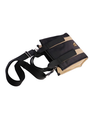 BOLSO-DOS-ASAS-MANO-ASA-BANDOLERA-REGULABLE-NEGRO-COMBINADO-BEIGE-ARVIKA-DON-ALGODÓN