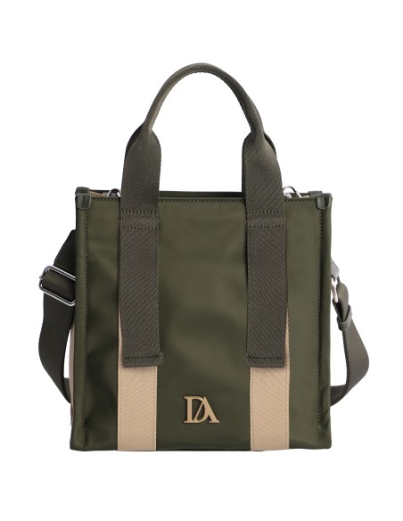 BOLSO-DOS-ASAS-MANO-ASA-BANDOLERA-REGULABLE-KAKI-COMBINADO-BEIGE-ARVIKA-DON-ALGODÓN