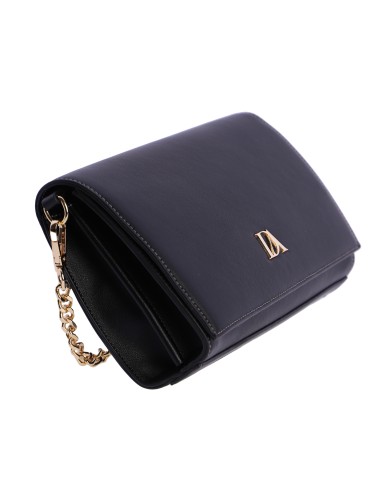 BOLSO-NEGRO-EFECTO-PIEL-SOLAPA-CIERRE-IMÁN-ASA-BANDOLERA-COMBINADA-CADENA-DORADA-EFECTO-PIEL-ORLANA-DON-ALGODÓN