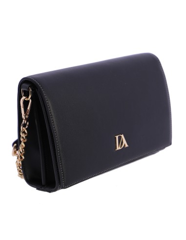 BOLSO-NEGRO-EFECTO-PIEL-SOLAPA-CIERRE-IMÁN-ASA-BANDOLERA-COMBINADA-CADENA-DORADA-EFECTO-PIEL-ORLANA-DON-ALGODÓN