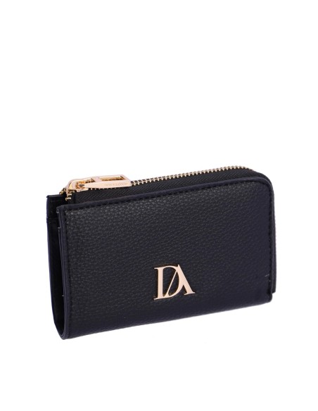 MONEDERO-EFECTO-PIEL-NEGRO-CIERRE-CREMALLERA.COMPARTIMENTOS-INTERIORES-DON-ALGODÓN