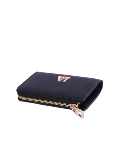 MONEDERO-EFECTO-PIEL-NEGRO-CIERRE-CREMALLERA.COMPARTIMENTOS-INTERIORES-DON-ALGODÓN