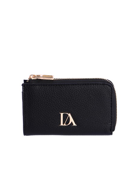 MONEDERO-EFECTO-PIEL-NEGRO-CIERRE-CREMALLERA.COMPARTIMENTOS-INTERIORES-DON-ALGODÓN