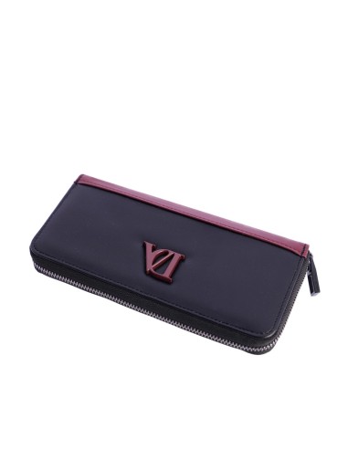 BILLETERO-GRANDE-NEGRO-COMBINADO-BURDEOS-CIERRE-CREMALLERA-COMPARTIEMTNOS-INTERIORES-DON-ALGODÓN