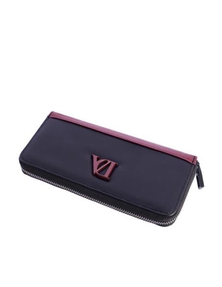 BILLETERO-GRANDE-NEGRO-COMBINADO-BURDEOS-CIERRE-CREMALLERA-COMPARTIEMTNOS-INTERIORES-DON-ALGODÓN