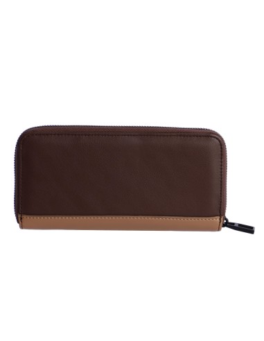 BILLETERO-GRANDE-MARRÓN-COMBINADO-TAUPE-CIERRE-CREMALLERA-COMPARTIEMTNOS-INTERIORES-DON-ALGODÓN