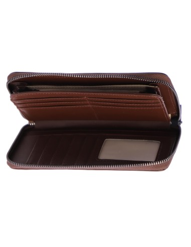 BILLETERO-GRANDE-MARRÓN-COMBINADO-TAUPE-CIERRE-CREMALLERA-COMPARTIEMTNOS-INTERIORES-DON-ALGODÓN