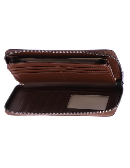 BILLETERO-GRANDE-MARRÓN-COMBINADO-TAUPE-CIERRE-CREMALLERA-COMPARTIEMTNOS-INTERIORES-DON-ALGODÓN