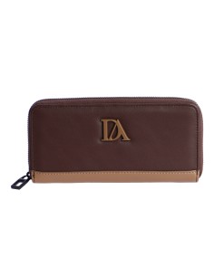 BILLETERO-GRANDE-MARRÓN-COMBINADO-TAUPE-CIERRE-CREMALLERA-COMPARTIEMTNOS-INTERIORES-DON-ALGODÓN
