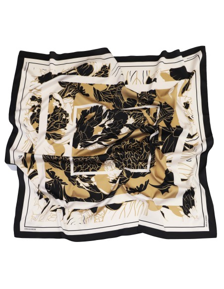 PAÑUELO-CUADARDO-ESTAMPADO-SIMULANDO-PLANTAS-MARRPNES-NEGRO-DON-ALGODÓN