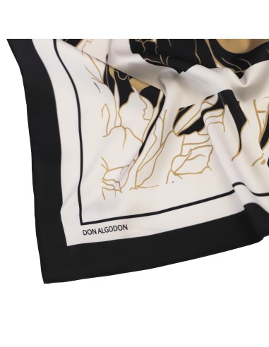 PAÑUELO-CUADARDO-ESTAMPADO-SIMULANDO-PLANTAS-MARRPNES-NEGRO-DON-ALGODÓN