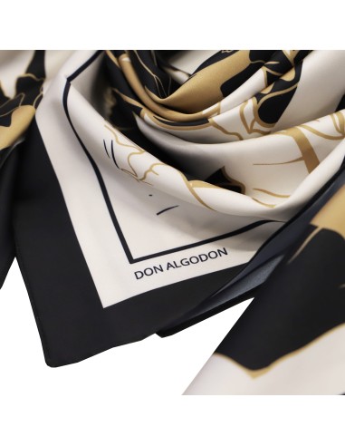 PAÑUELO-CUADARDO-ESTAMPADO-SIMULANDO-PLANTAS-MARRPNES-NEGRO-DON-ALGODÓN