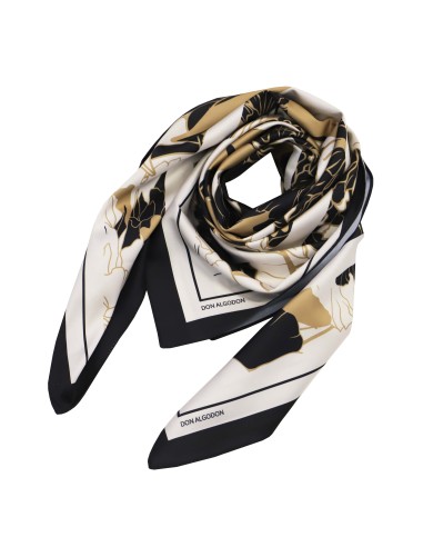 PAÑUELO-CUADARDO-ESTAMPADO-SIMULANDO-PLANTAS-MARRPNES-NEGRO-DON-ALGODÓN