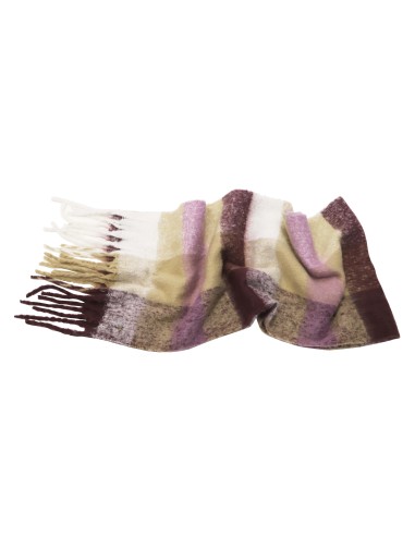 BUFANDA CUADROS LILA MULTI DON ALGODÓN