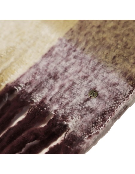 BUFANDA-CUADROS-MULTI-BEIGE-AZUL-MARRÓN-LILA-DON-ALGODÓN