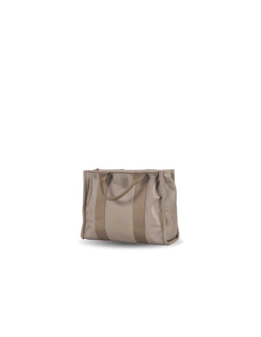 BOLSO-MANO-TAUPE-NYLON-ASA-BANDOLERA-REGULABLE-EXTRAÍBLE-COMBINADO-FRAME-DEVOTA&LOMBA