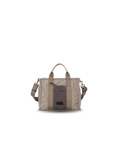 BOLSO-MANO-TAUPE-NYLON-ASA-BANDOLERA-REGULABLE-EXTRAÍBLE-COMBINADO-FRAME-DEVOTA&LOMBA