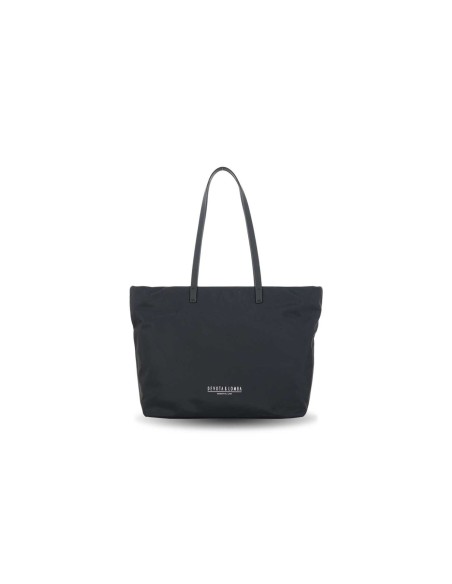 BOLSO-GRANDE-NYLON-NEGRO-DOS-ASAS-HOMBRO-COMPARTIMENTO-TRASERO-ESSENTIAL-DEVOTA&LOMBA